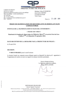 Refus d&rsquo;autorisation de la Grosse Rando de Paris